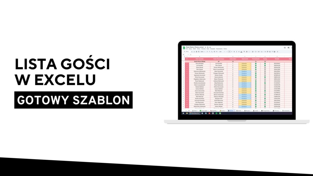 Lista gości w excelu