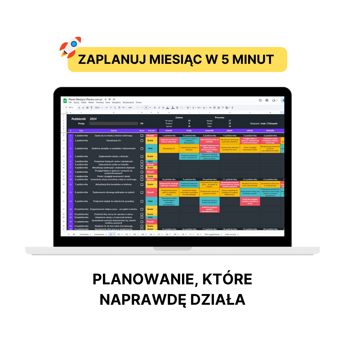 planer miesiąca online